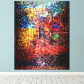 Abstract schilderen Stadslichten 2 Canvas Afdruk (Insitu (Houten vloer))