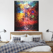 Abstract schilderen Stadslichten 2 Canvas Afdruk (Insitu (Slaapkamer))