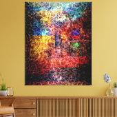 Abstract schilderen Stadslichten 2 Canvas Afdruk (Insitu (Woonkamer))