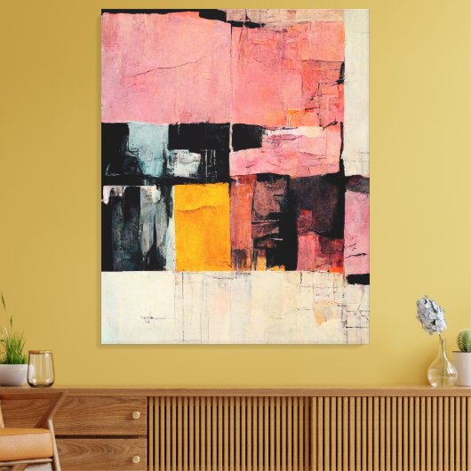 Abstract schilderen "Sunday Survival". canvas afdr Afdruk (Insitu (Woonkamer))