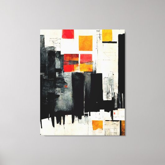 Abstract schilderen "The Battle Harbour". Canvas P (Voorkant)