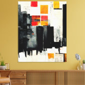 Abstract schilderen "The Battle Harbour". Canvas P (Insitu (Woonkamer))