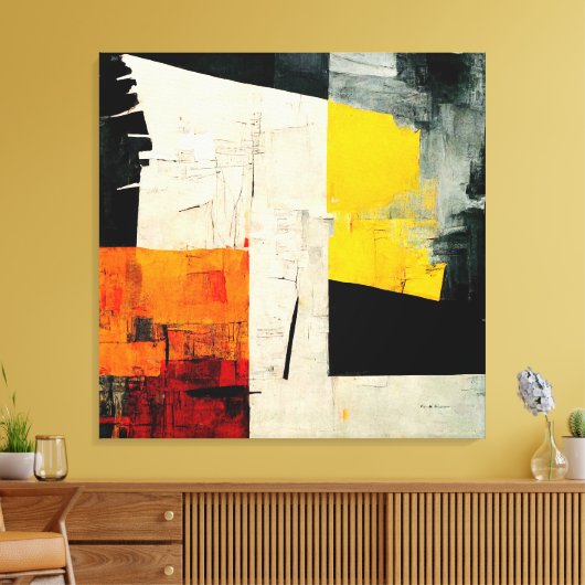 Abstract schilderen "Tropische trillingen". Canvas Afdruk (Insitu (Woonkamer))