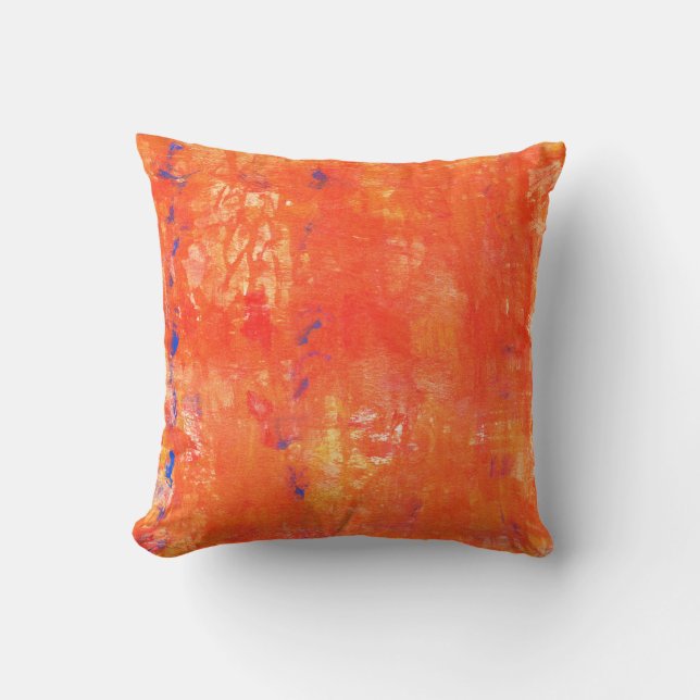 Abstract schilderen van de waterverf. Oranje gesch Kussen (Voorkant)