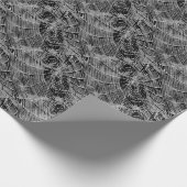 Abstract schilderen van een grijs wit kobweb op zw cadeaupapier (Hoek)