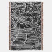Abstract schilderen van een grijs wit kobweb op zw deken (Voorkant Verticaal)