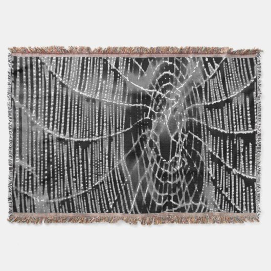 Abstract schilderen van een grijs wit kobweb op zw deken (Voorkant)
