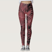 Abstract schilderen van een magenta roze kobweb leggings (Voorkant)