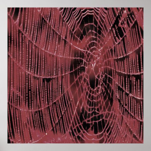 Abstract schilderen van een magenta roze kobweb poster (Voorkant)