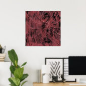 Abstract schilderen van een magenta roze kobweb poster (Thuiskantoor)