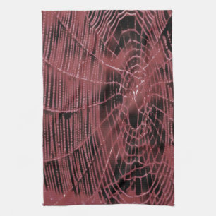 Abstract schilderen van een magenta roze kobweb theedoek