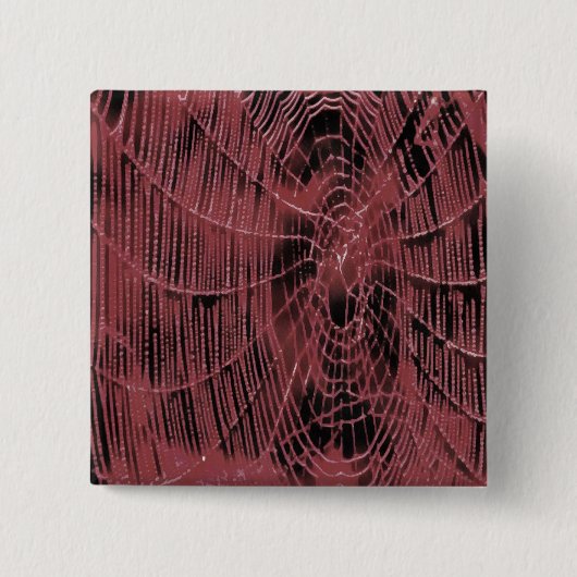Abstract schilderen van een magenta roze kobweb vierkante button 5,1 cm (Voorkant)