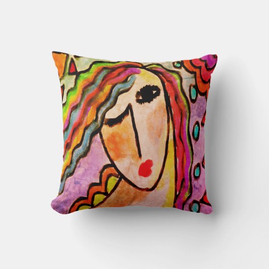 Abstract schilderen van een vrouw kussen (Voorkant)