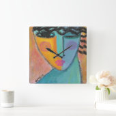 Abstract schilderen van een vrouw vierkante klok (Huis)