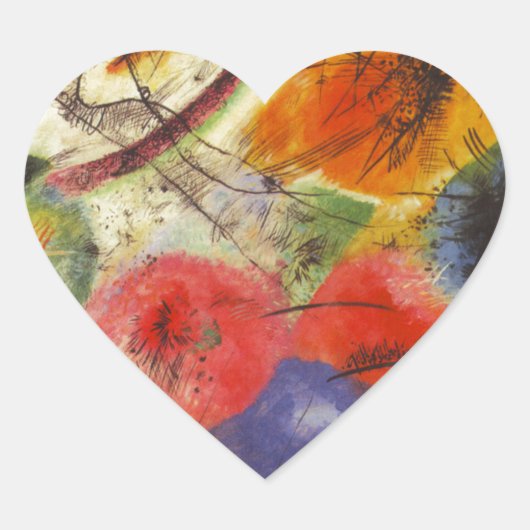 Abstract schilderen van Kandinsky Black Strokes Hart Sticker (Voorkant)