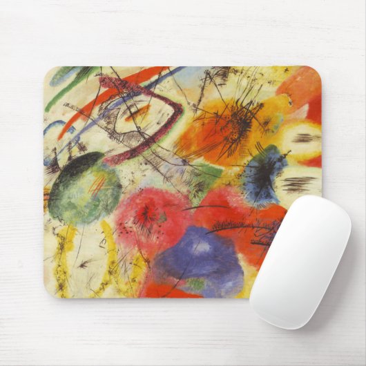 Abstract schilderen van Kandinsky Black Strokes Muismat (Met muis)