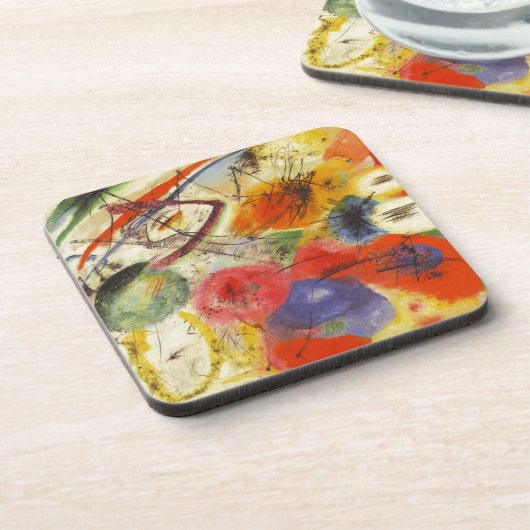 Abstract schilderen van Kandinsky Black Strokes Onderzetter (Linkerzijde)