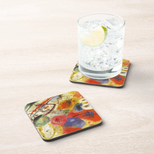 Abstract schilderen van Kandinsky Black Strokes Onderzetter (Rechterzijde)