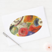 Abstract schilderen van Kandinsky Black Strokes Ovale Sticker (Envelop)