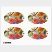 Abstract schilderen van Kandinsky Black Strokes Ovale Sticker (Vel)