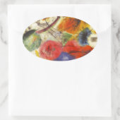 Abstract schilderen van Kandinsky Black Strokes Ovale Sticker (Tas)