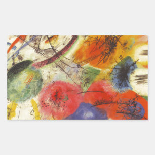 Abstract schilderen van Kandinsky Black Strokes Rechthoekige Sticker