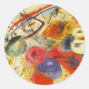 Abstract schilderen van Kandinsky Black Strokes Ronde Sticker