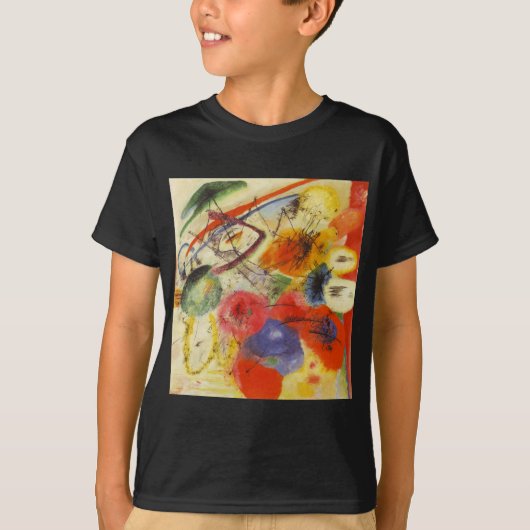 Abstract schilderen van Kandinsky Black Strokes T-shirt (Voorkant)
