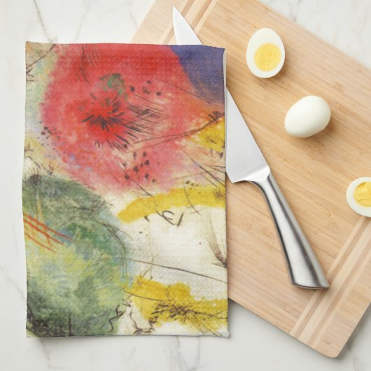 Abstract schilderen van Kandinsky Black Strokes Theedoek (Quarter Fold)