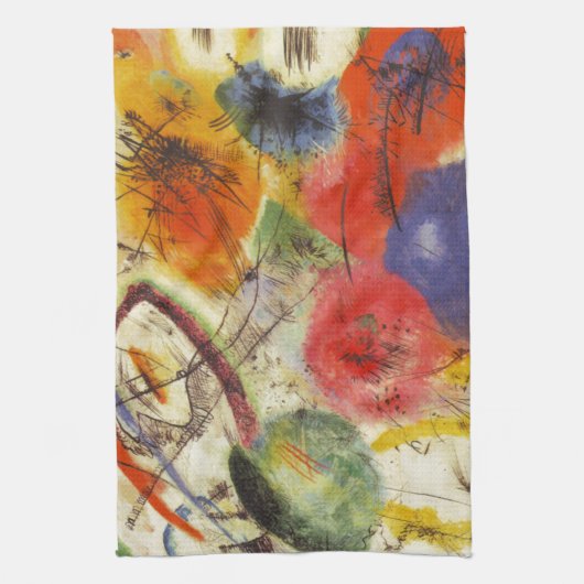 Abstract schilderen van Kandinsky Black Strokes Theedoek (Verticaal)