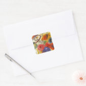 Abstract schilderen van Kandinsky Black Strokes Vierkante Sticker (Envelop)