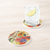 Abstract schilderen van Kandinsky Black Strokes Zandsteen Onderzetter (Zijkant)