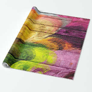 Abstract schilderen van kleurrijk hout #5 cadeaupapier