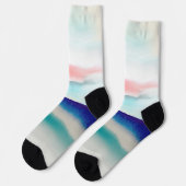 Abstract schilderen van Sky en Navy Blue Red Sokken (Links)