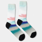 Abstract schilderen van Sky en Navy Blue Red Sokken (Rechts)