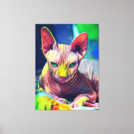 Abstract schilderen van sphynx Cat Canvas Afdruk (Voorkant)