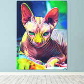 Abstract schilderen van sphynx Cat Canvas Afdruk (Insitu (Houten vloer))