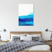 Abstract schilderen van Turquoise en Ocean Blue Ze Canvas Afdruk (Insitu (Slaapkamer))