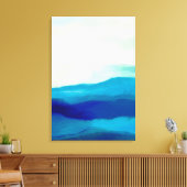 Abstract schilderen van Turquoise en Ocean Blue Ze Canvas Afdruk (Insitu (Woonkamer))