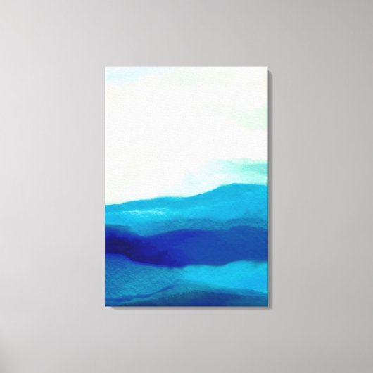 Abstract schilderen van Turquoise en Ocean Blue Ze Canvas Afdruk (Voorkant)