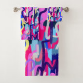 Abstract schilderen van vormen en kleuren bad handdoek (Insitu)