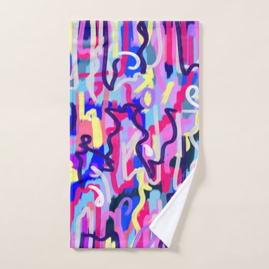 Abstract schilderen van vormen en kleuren bad handdoek (Handdoek)