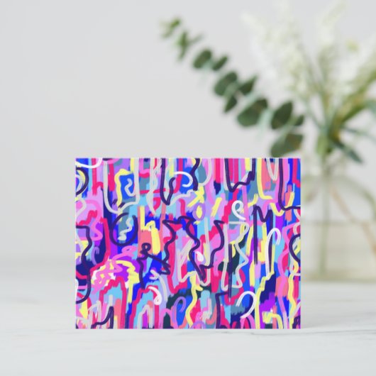 Abstract schilderen van vormen en kleuren briefkaart (Staand voorkant)