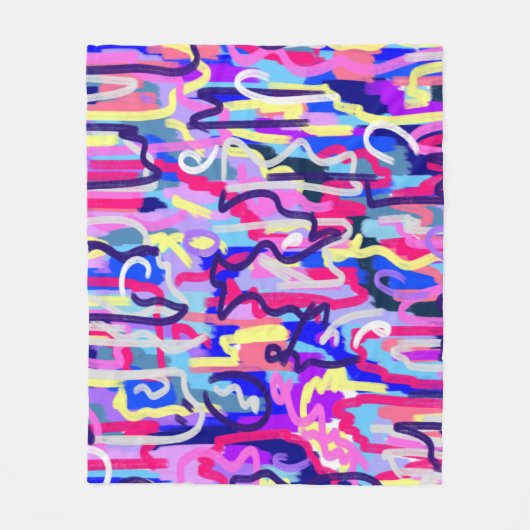 Abstract schilderen van vormen en kleuren fleece deken (Voorkant)