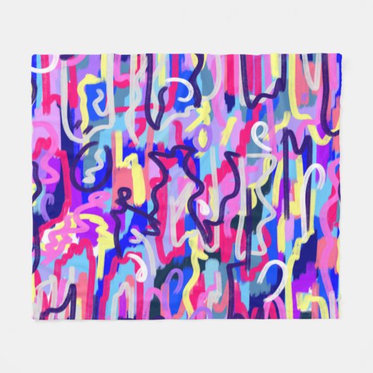 Abstract schilderen van vormen en kleuren fleece deken (Voorkant (Horizontaal))