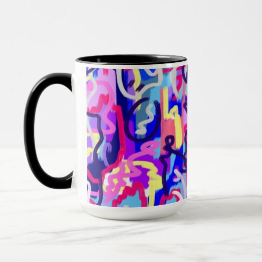 Abstract schilderen van vormen en kleuren mok (Links)