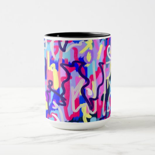 Abstract schilderen van vormen en kleuren mok (Midden)