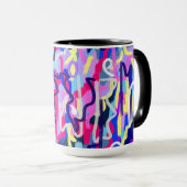 Abstract schilderen van vormen en kleuren mok (Voorkant rechts)