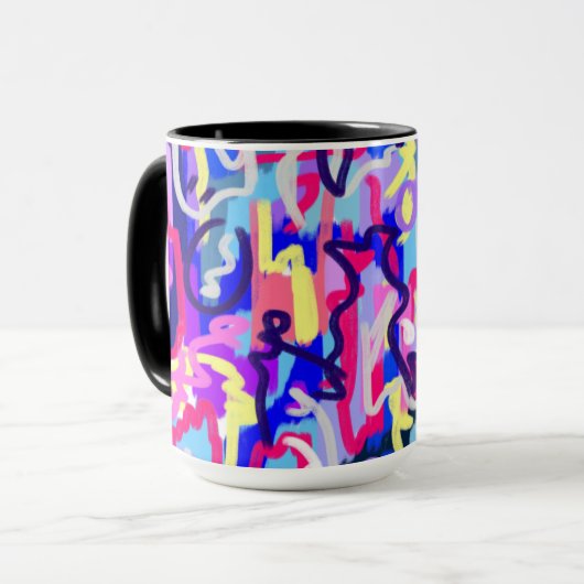 Abstract schilderen van vormen en kleuren mok (Voorkant links)