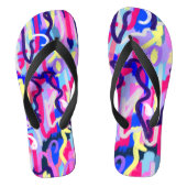 Abstract schilderen van vormen en kleuren teenslippers (Voetbed)